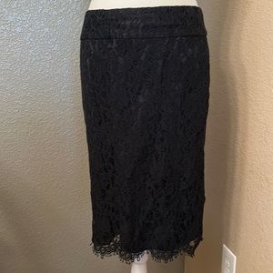 *Size 8 - Banana Republic - black lace pencil skirt; lined inside.